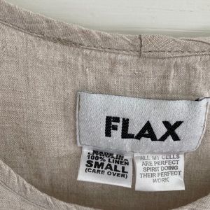 Flax • 100% Beige Linen Sleeveless Top • Women’s Small